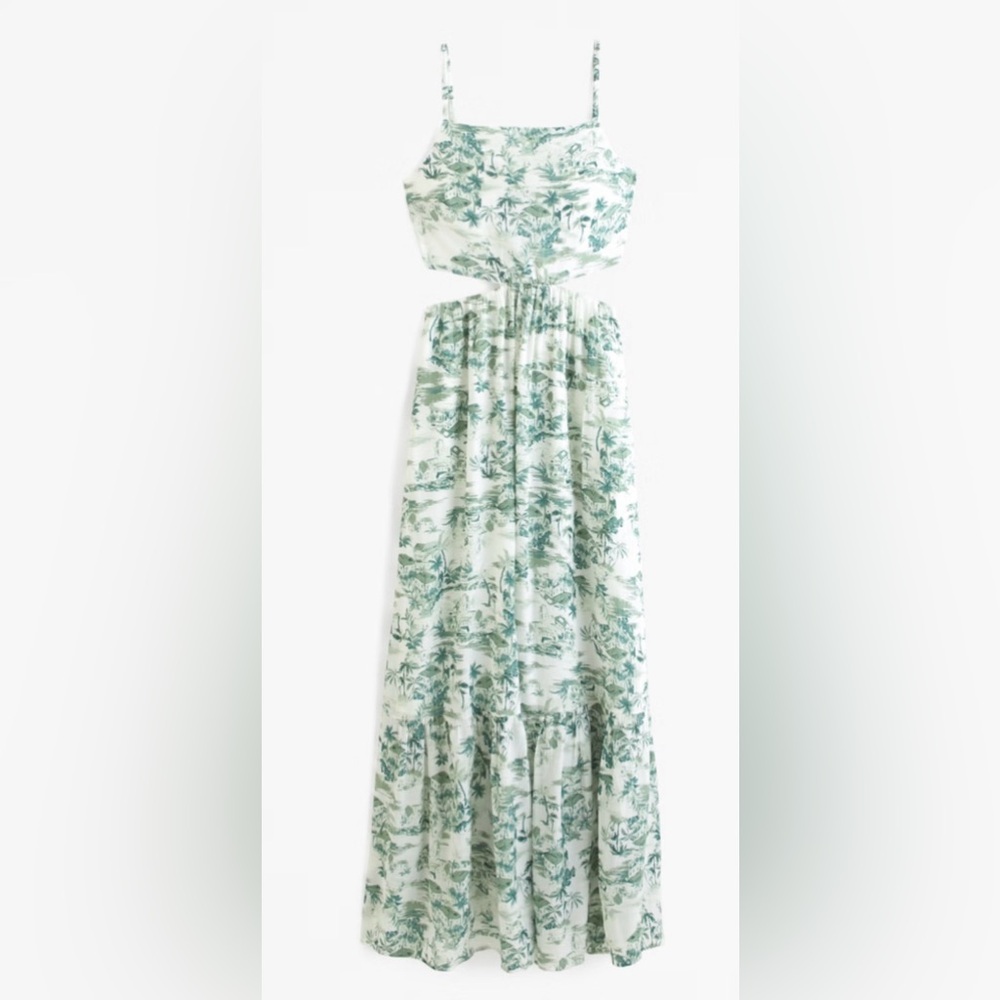 Abercrombie Women's Crinkle Textured Cutout Maxi Dress Size L NWT